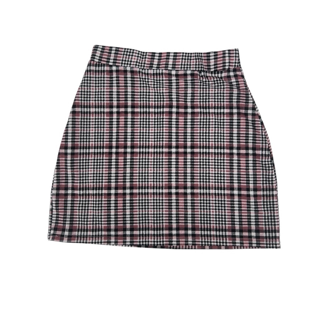 SHEIN Pink Black Plaid Mini Skirt Size Large Women’s